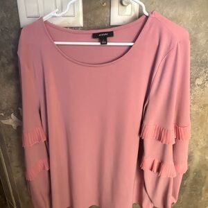 Pink Ruffle Sleeve Women's Top